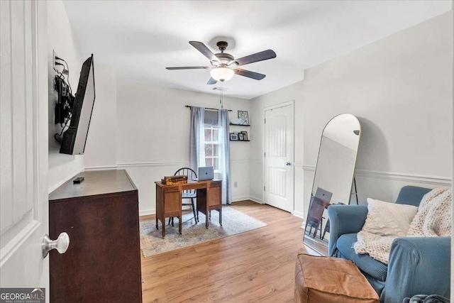 1637 Willow Way, Woodstock, GA 30188 - living area with light wood-style flooring and a ceiling fan