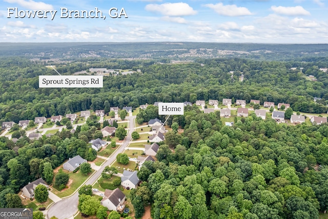 5511 Preserve Pt, Flowery Branch, GA 30542 - aerial perspective of suburban area featuring a forest