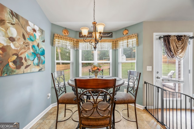 5511 Preserve Pt, Flowery Branch, GA 30542 - dining room featuring a chandelier and healthy amount of natural light