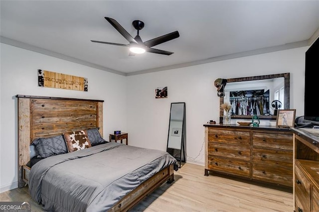 394 Knight Rd, Rockmart, GA 30153 - bedroom featuring light wood-type flooring and crown molding