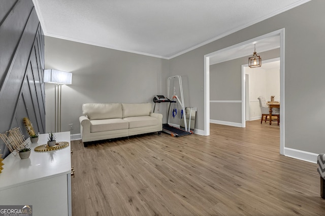 2715 N Doublegate Dr, Albany, GA 31721 - living room featuring crown molding and light wood-style flooring