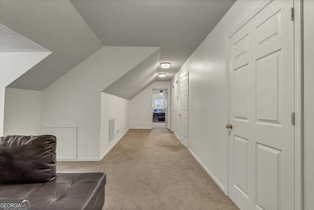 2715 N Doublegate Dr, Albany, GA 31721 - additional living space featuring carpet, a textured ceiling, and vaulted ceiling