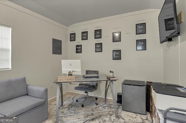 2715 N Doublegate Dr, Albany, GA 31721 - home office with electric panel and lofted ceiling