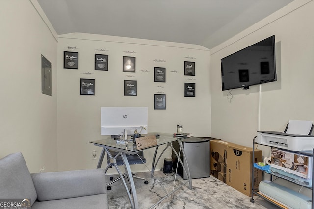 2715 N Doublegate Dr, Albany, GA 31721 - office with vaulted ceiling and electric panel