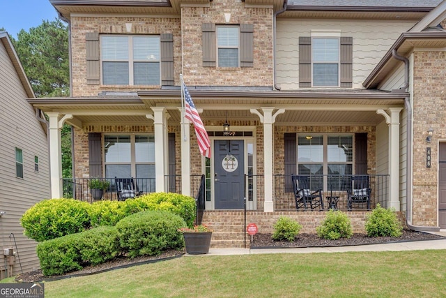406 Fernstone Dr, Canton, GA 30114 - view of front of home with a porch and brick siding