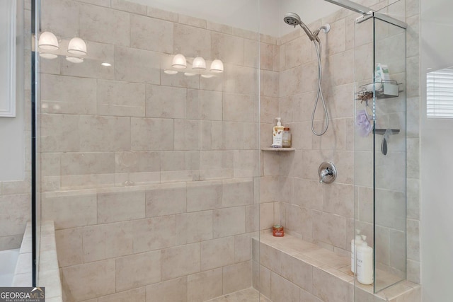 406 Fernstone Dr, Canton, GA 30114 - bathroom featuring tiled shower