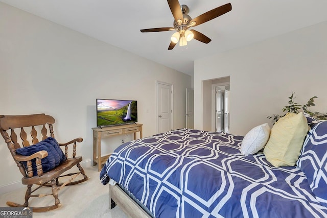 406 Fernstone Dr, Canton, GA 30114 - bedroom with light colored carpet and ceiling fan