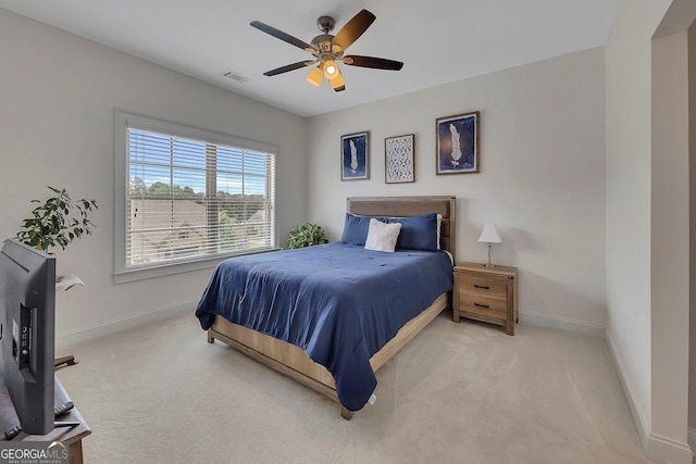 406 Fernstone Dr, Canton, GA 30114 - carpeted bedroom with baseboards and ceiling fan