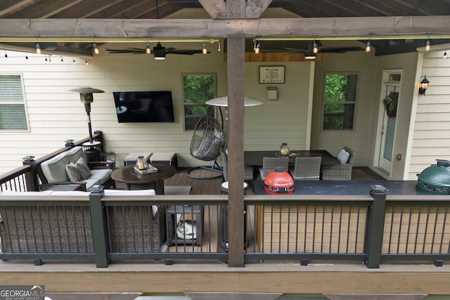 406 Fernstone Dr, Canton, GA 30114 - view of patio featuring outdoor lounge area and ceiling fan