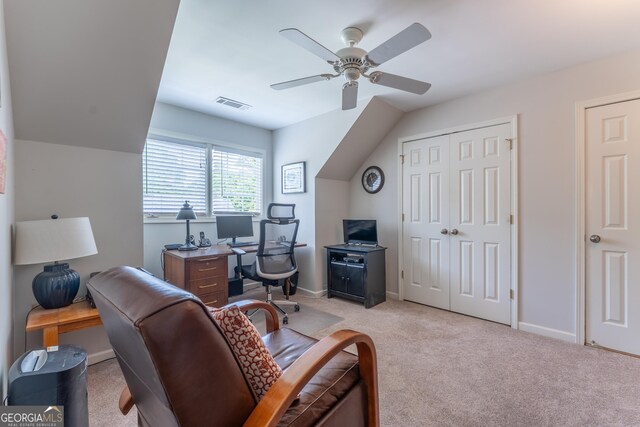 300 Brackin Trce, Grayson, GA 30017 - office area featuring a ceiling fan and light colored carpet