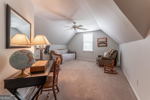 300 Brackin Trce, Grayson, GA 30017 - bedroom featuring lofted ceiling, carpet flooring, and ceiling fan