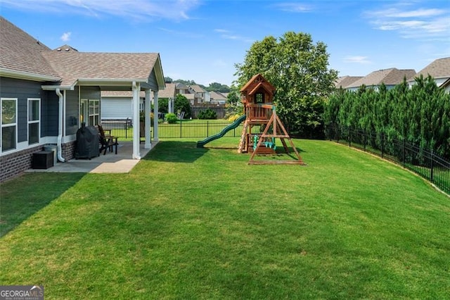 17 Twelve Oaks Dr, Cartersville, GA 30120 - view of yard featuring a playground, a patio area, and a residential view