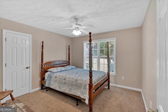 11 Chestnut St, Cartersville, GA 30120 - bedroom with light colored carpet, baseboards, a ceiling fan, and a textured ceiling