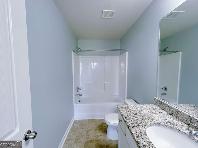 1892 Old Dogwood, Jonesboro, GA 30238 - bathroom featuring vanity, toilet, tub / shower combination, and baseboards