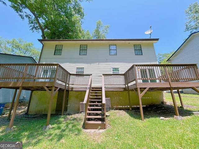 1820 Neely Ave, Atlanta, GA 30344 - rear view of property with a deck, stairs, and a yard
