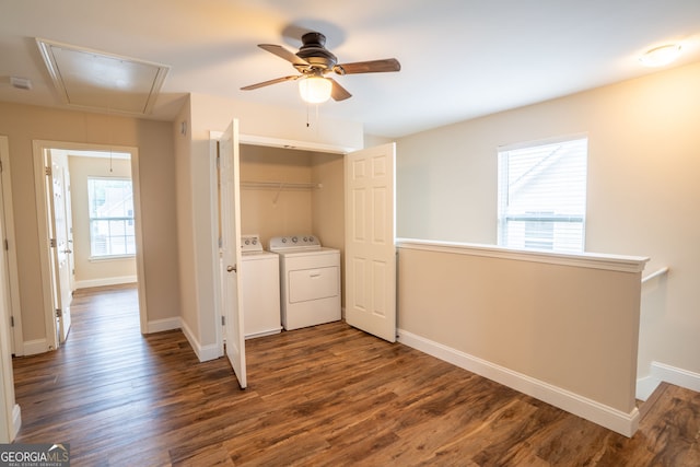 4135 Arch Pass, Cumming, GA 30040 - washroom featuring attic access, dark wood finished floors, and independent washer and dryer