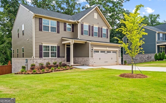 1049 Climbing Rose Way, Mcdonough, GA 30253 - view of front of home featuring an attached garage, concrete driveway, and brick siding