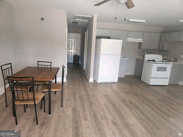 106 Ronald Pride Blvd, Fort Valley, GA 31030 - dining area featuring light wood-style floors and a ceiling fan