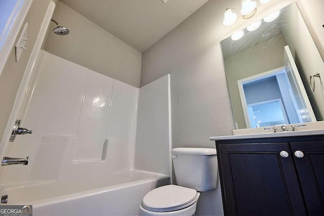 3557 Bryant Meadows Cir, Buford, GA 30519 - bathroom with toilet, vanity, and bathing tub / shower combination