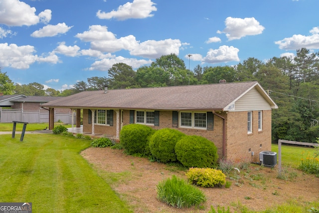 234 Edgewood Dr, Mount Airy, GA 30563 - single story home with brick siding, central AC unit, crawl space, and a shingled roof