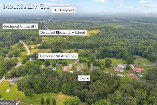 234 Edgewood Dr, Mount Airy, GA 30563 - aerial view of property's location with a heavily wooded area