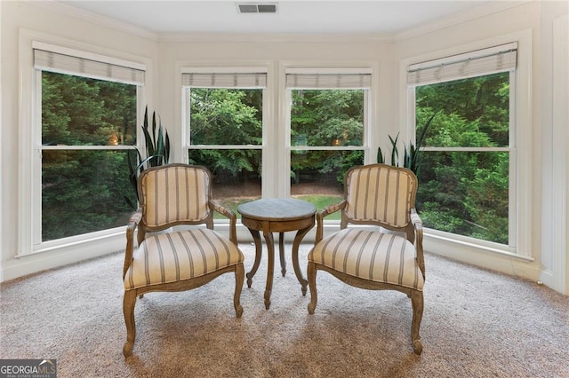 1055 Beacon Hill Xing, Alpharetta, GA 30005 - sunroom with carpet, crown molding, and healthy amount of natural light