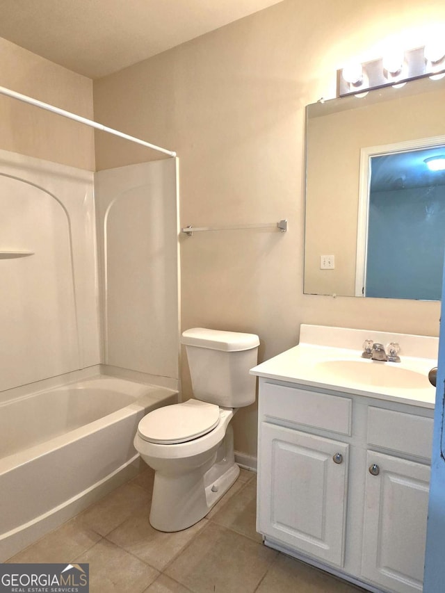 2104 Meadow Peak Rd, Duluth, GA 30097 - full bath with tile patterned floors, shower / bath combination, and vanity