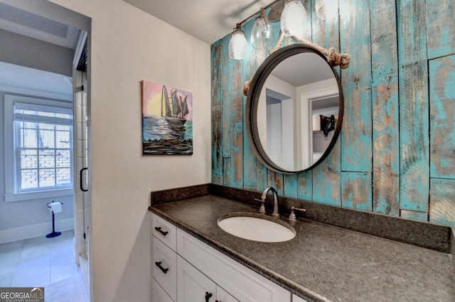 2279 Weeping Oak Dr, Braselton, GA 30517 - bathroom with vanity, baseboards, and tile patterned flooring
