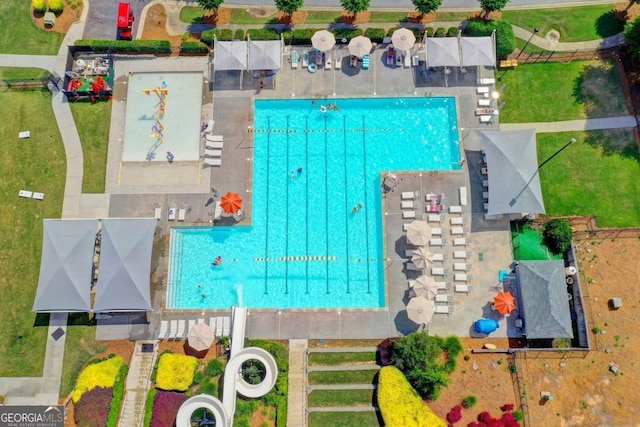 2279 Weeping Oak Dr, Braselton, GA 30517 - drone / aerial view of a pool area