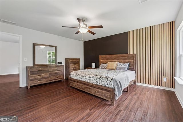 520 Edgemore Rd, Canton, GA 30114 - bedroom with wood finished floors, baseboards, and a ceiling fan
