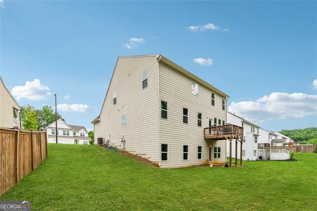 520 Edgemore Rd, Canton, GA 30114 - back of property with cooling unit and a wooden deck