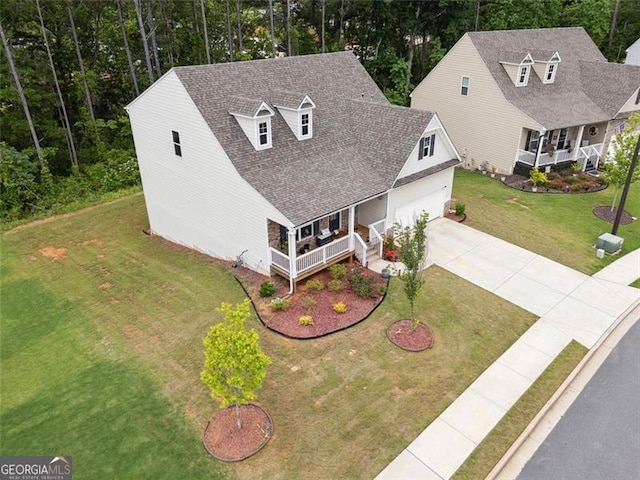 520 Edgemore Rd, Canton, GA 30114 - view of front of house featuring covered porch, an attached garage, concrete driveway, and a front yard
