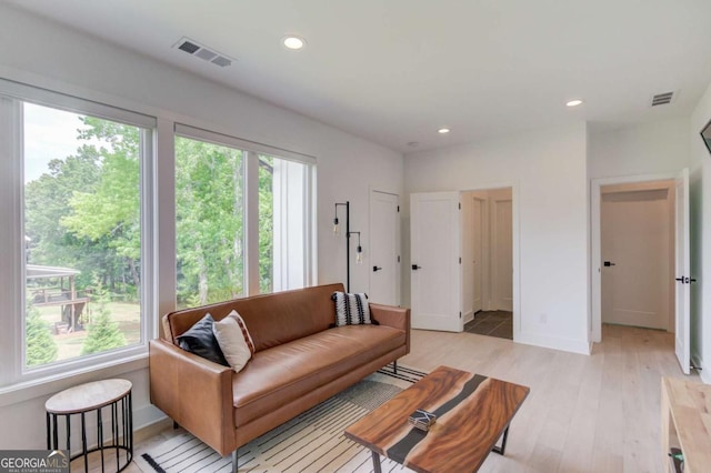 5306 Weeping Creek Trl, Flowery Branch, GA 30542 - living area featuring light wood-style floors and recessed lighting