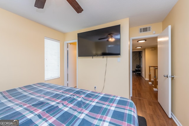 141 Stoneridge Dr, Warner Robins, GA 31088 - bedroom featuring wood finished floors, ceiling fan, and baseboards