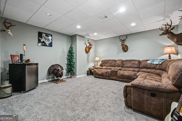 167 Maggies Pt, Dallas, GA 30132 - living room with carpet flooring, recessed lighting, and a drop ceiling