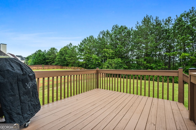 167 Maggies Pt, Dallas, GA 30132 - wooden terrace with a yard and view of wooded area