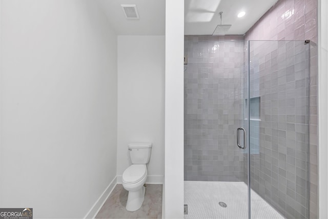 4235 Drew Campground Rd, Alpharetta, GA 30004 - full bath featuring a shower stall, tile patterned flooring, and recessed lighting