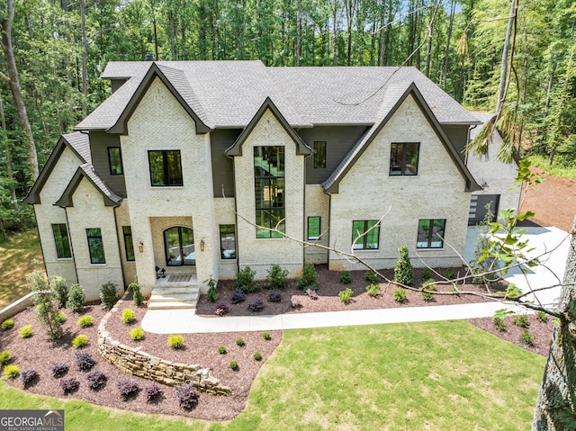 4235 Drew Campground Rd, Alpharetta, GA 30004 - view of front of property with a shingled roof and a front yard