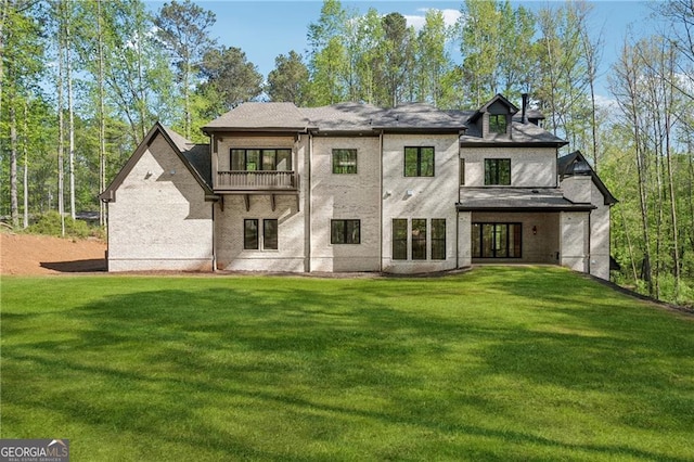 4235 Drew Campground Rd, Alpharetta, GA 30004 - back of property featuring a balcony and a yard