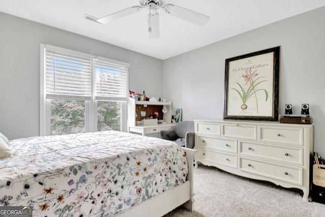505 Lighthouse Ln, Peachtree City, GA 30269 - carpeted bedroom with a ceiling fan