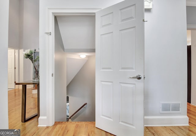 505 Lighthouse Ln, Peachtree City, GA 30269 - hall featuring an upstairs landing and wood finished floors
