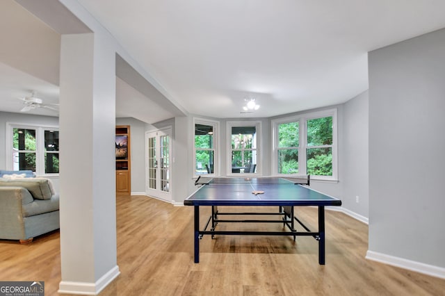505 Lighthouse Ln, Peachtree City, GA 30269 - rec room featuring baseboards, healthy amount of natural light, and light wood-type flooring