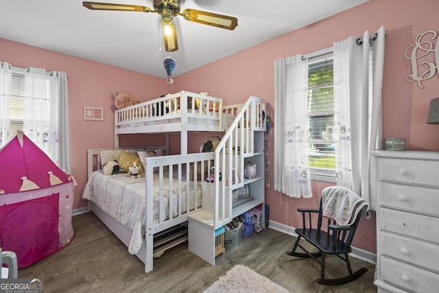 314 Clifton Dr, Port Wentworth, GA 31407 - bedroom featuring wood finished floors and ceiling fan