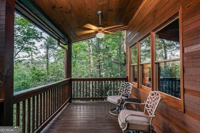 9 Dean Ct, Blue Ridge, GA 30513 - wooden deck with a ceiling fan