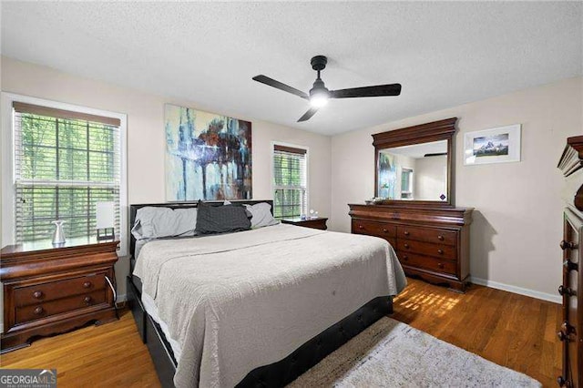 69 Due W Pass, Dallas, GA 30157 - bedroom with wood finished floors, a textured ceiling, and ceiling fan