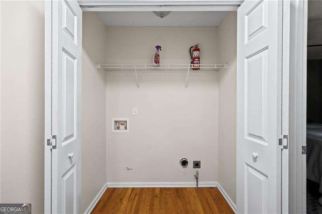 69 Due W Pass, Dallas, GA 30157 - washroom with washer hookup, wood finished floors, and electric dryer hookup