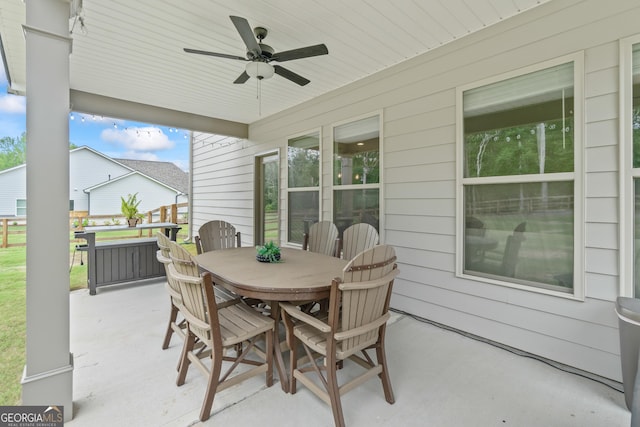 2884 Porches Ln, Dacula, GA 30019 - view of patio with ceiling fan and outdoor dining area