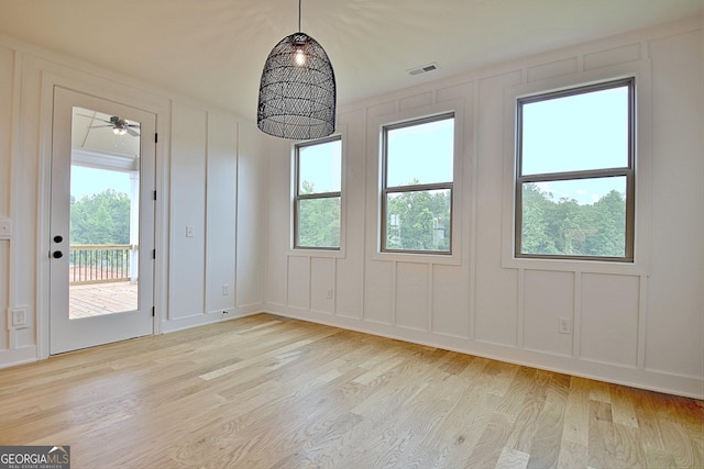375 Werner Way, Senoia, GA 30276 - empty room with a decorative wall, light wood-type flooring, and ceiling fan