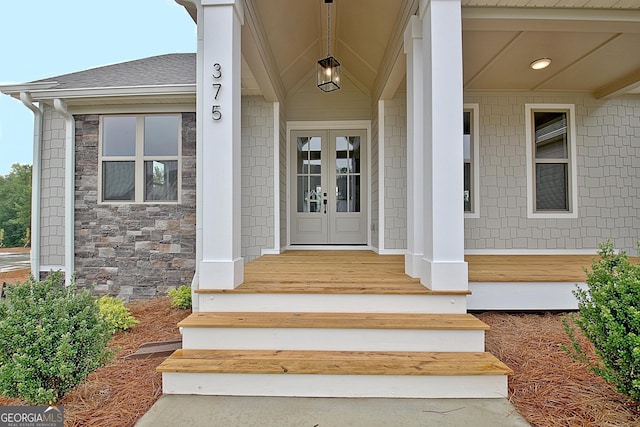 375 Werner Way, Senoia, GA 30276 - entrance to property featuring stone siding and a shingled roof
