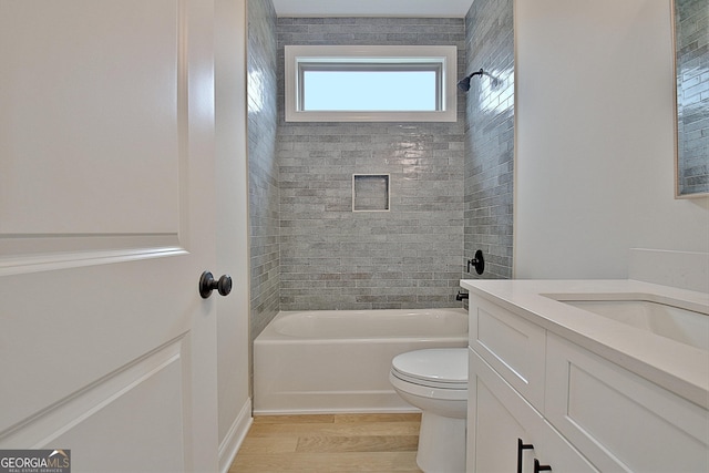 375 Werner Way, Senoia, GA 30276 - full bath featuring vanity, shower / bathtub combination, and wood finished floors